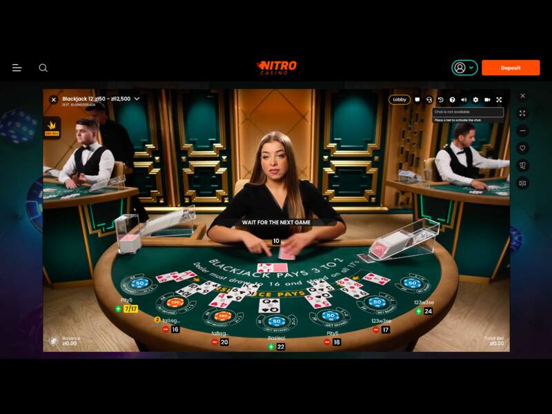 Live dealer games at Nitro Casino